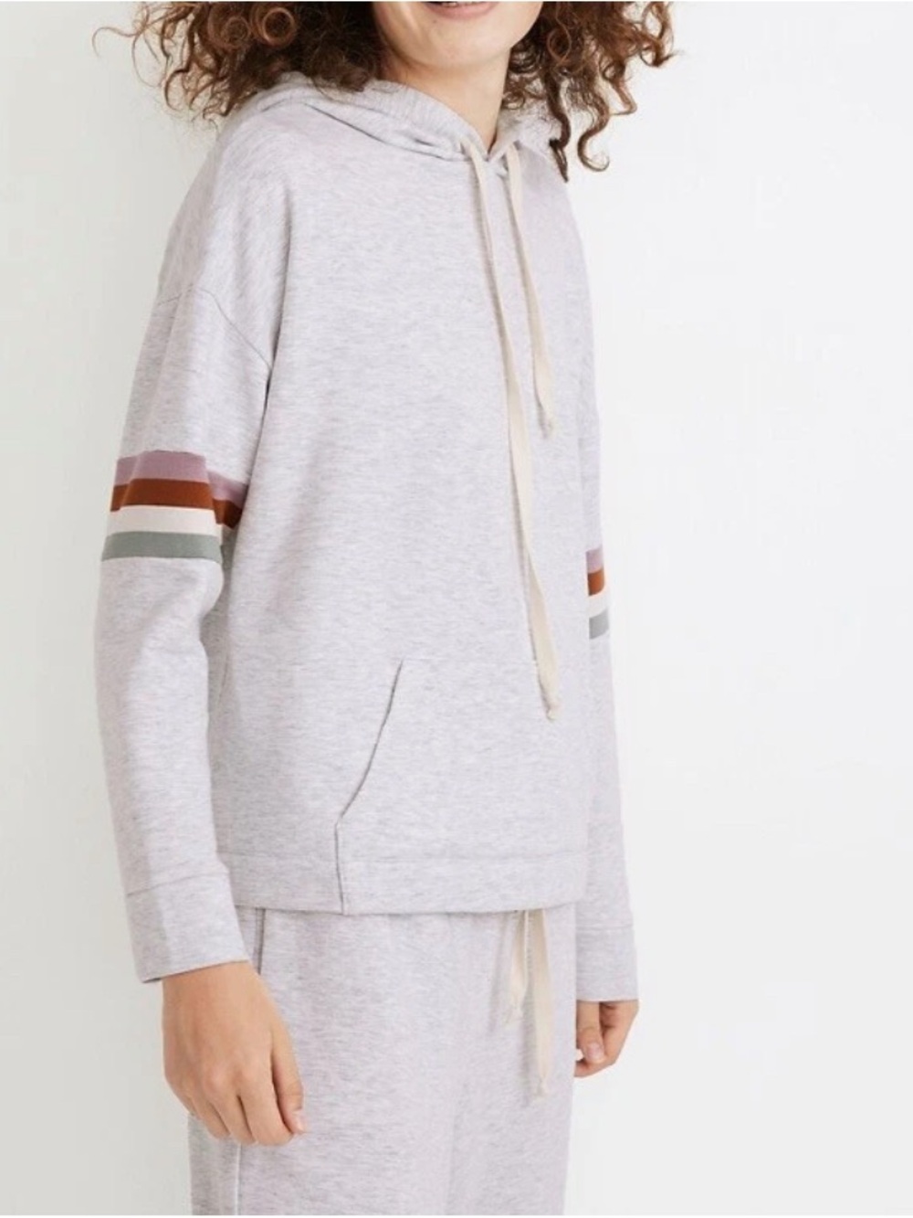 MADEWELL GRAY SUPERBRUSHED EASY GOING HOODIE SWEATSHIRT